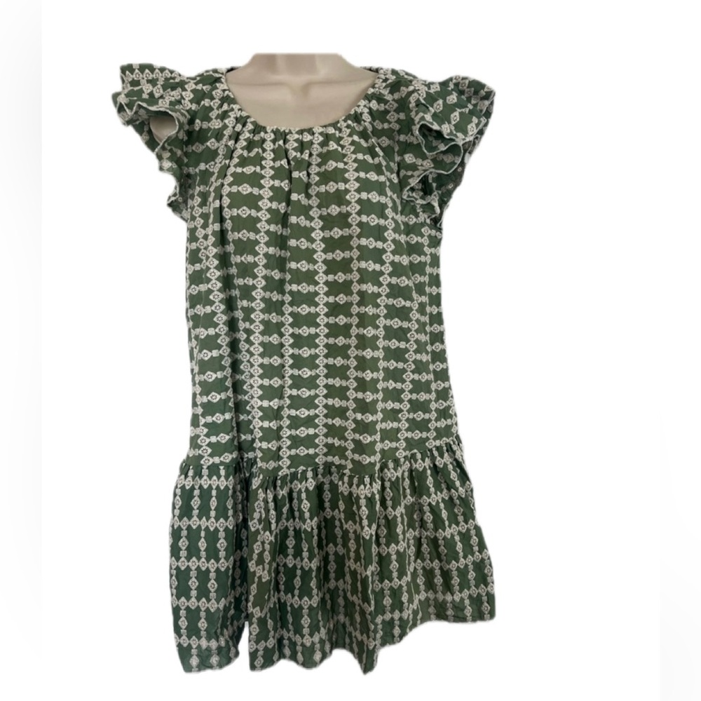 Ruby Jayne Green & Cream Embroidered Mini Dress - NWT - Size Small!